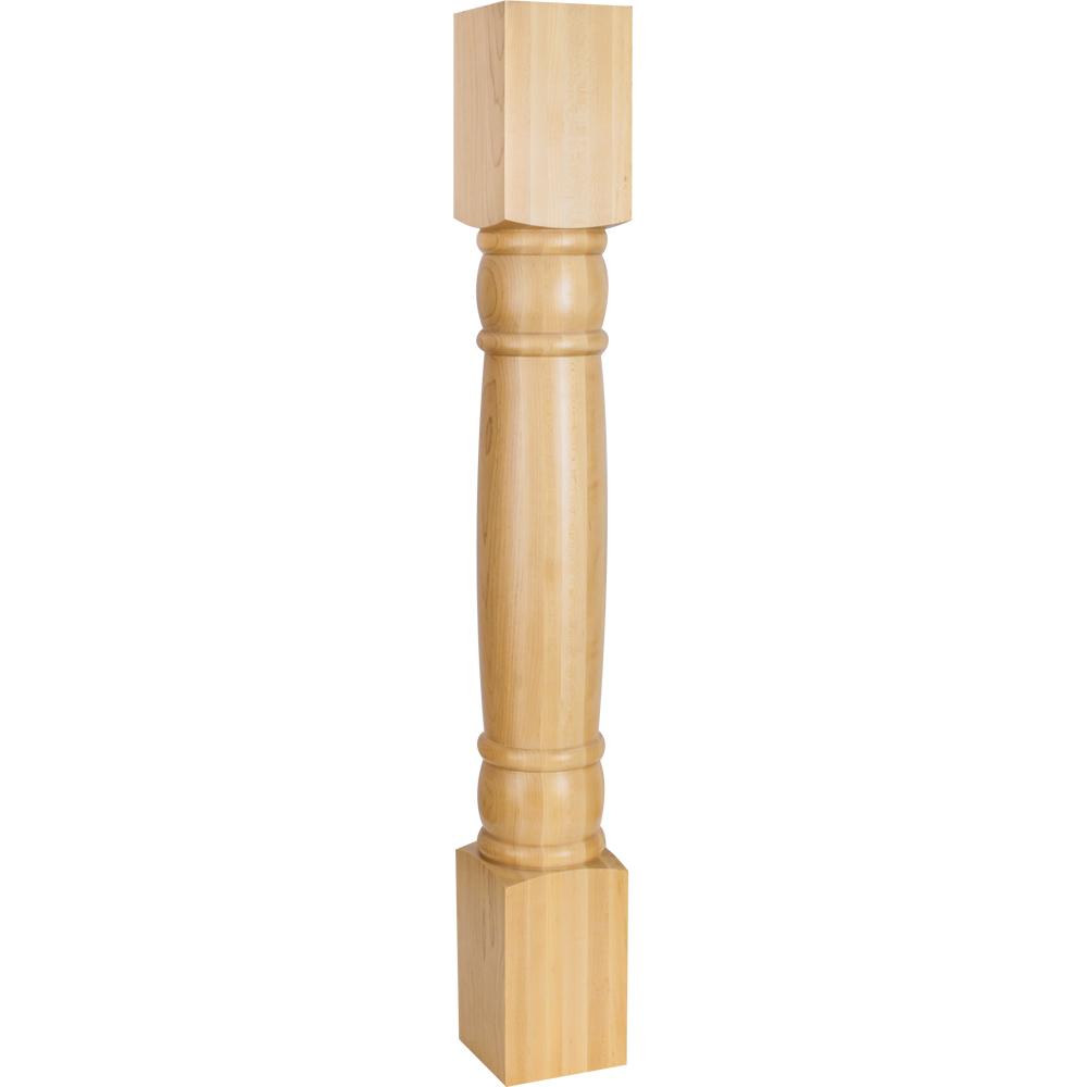 Rounded Doric Wood Post (Island Leg) 35-1/2" Tall x 4-1/2" Square