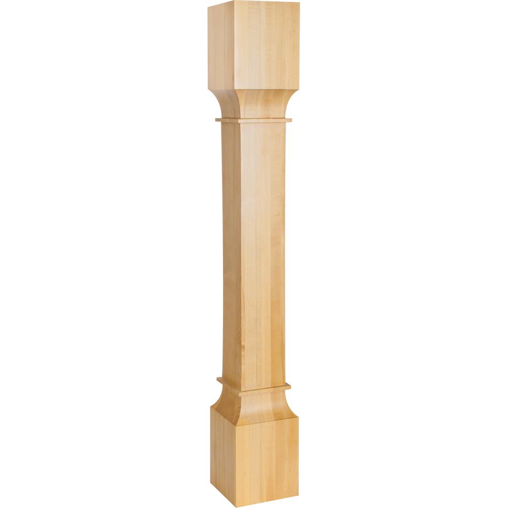 Square Modern Wood Post (Island Leg) 35-1/2" Tall x 5" Square