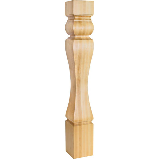 Baroque Wood Post (Island Leg) 35-1/2" Tall x 5" Square