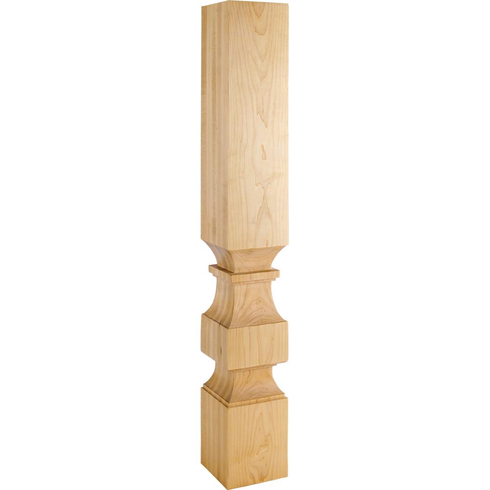 Square Greek Wood Post (Island Leg) 35-1/2" Tall x 5" Square