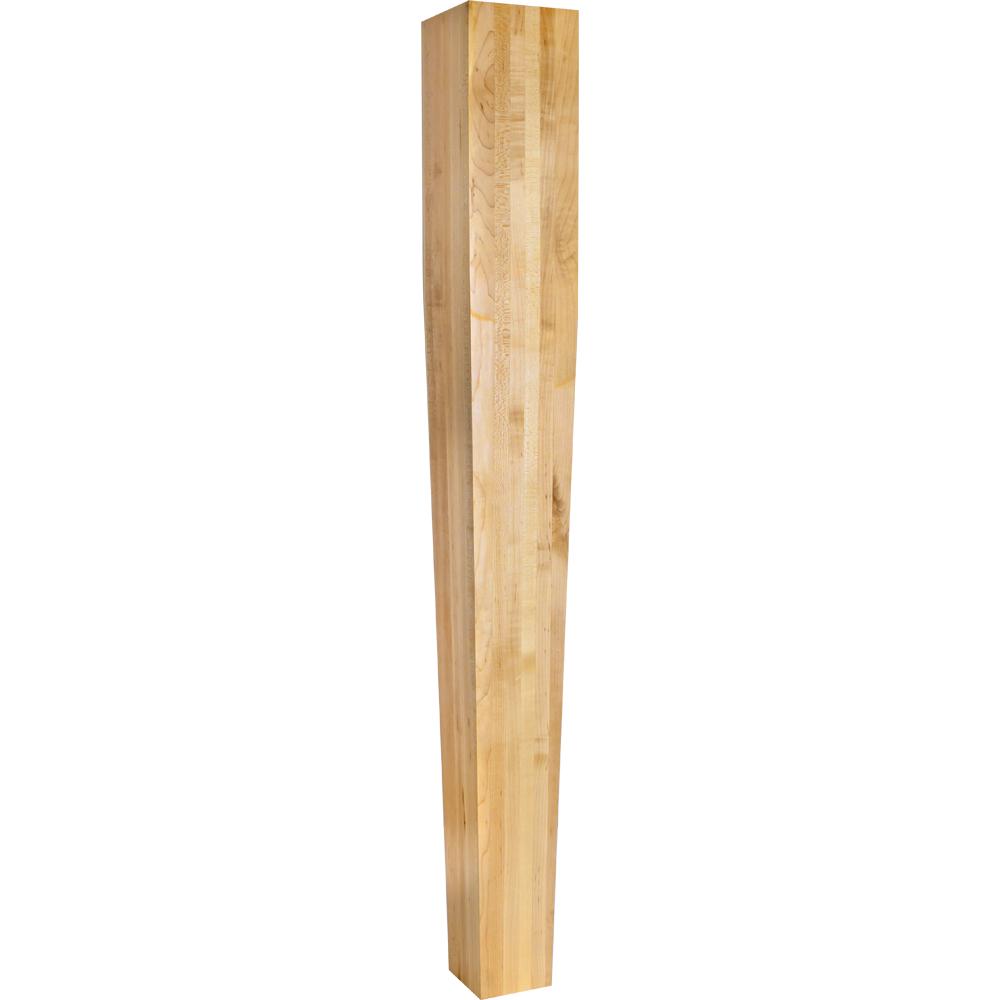 4-Sided Tapered Wood Post 42" Tall x 5" Square