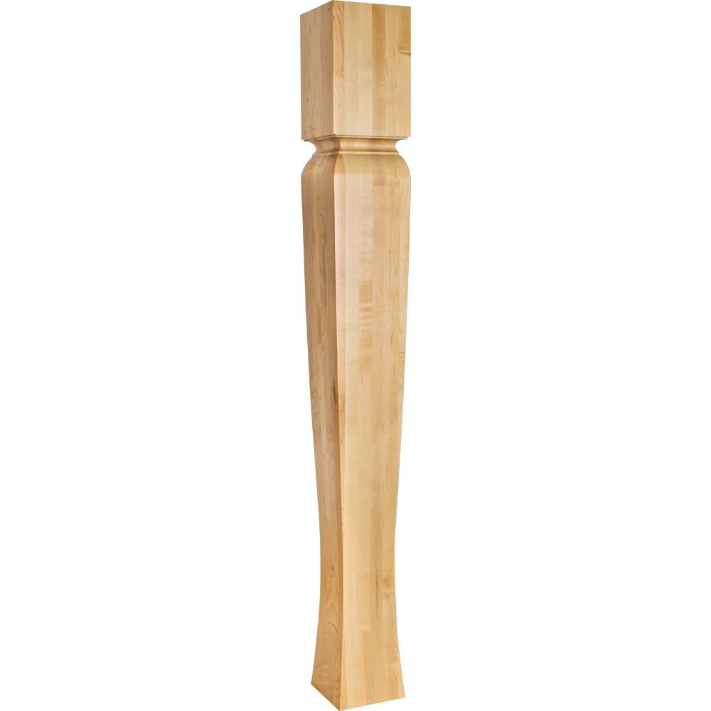 Island Post with Cove Ogee Groove and Tapered Leg 42" Tall x 5" Square