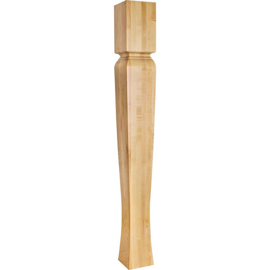 Island Post with Cove Ogee Groove and Tapered Leg 42" Tall x 5" Square