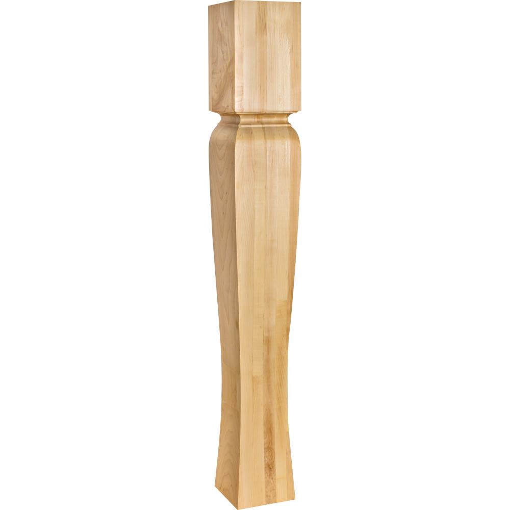 Island Post with Cove Ogee Groove and Tapered Leg 35-1/2" Tall x 5" Square