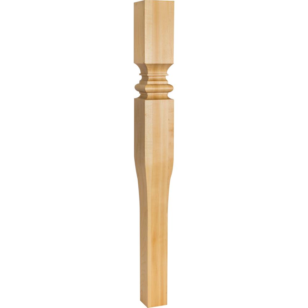 Art Nouveau Tapered Post with Bullnose and Cove Accents 35-1/2" Tall x 3-1/2" Square