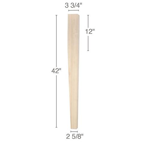 Contemporary 2-Sided Taper Bar Column 42" Tall x 3-3/4" Square