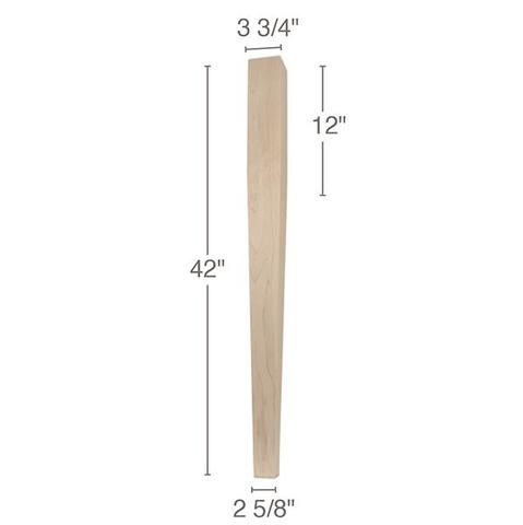 Contemporary 4-Sided Taper Bar Column 42" Tall x 3-3/4" Square
